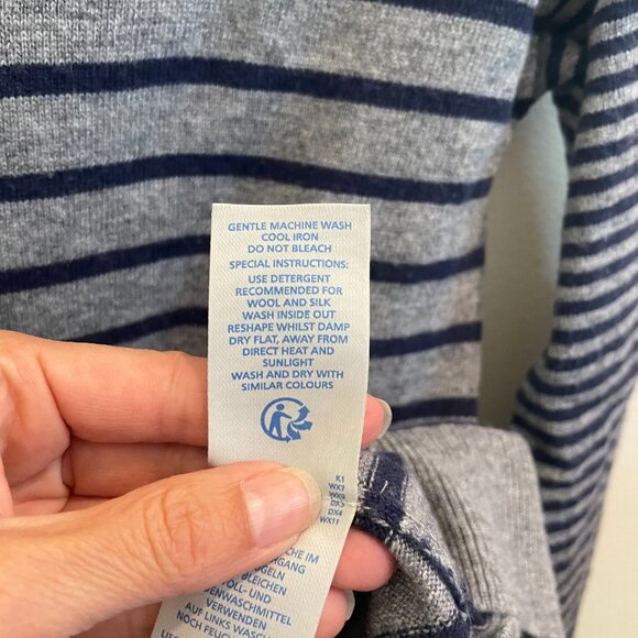 Boden Wool Blend Gray Stripped Sweater, size 2 - Picture 5 of 8